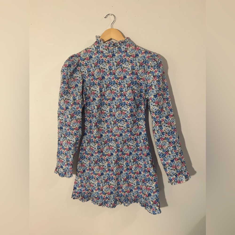 High Neck Floral Dress